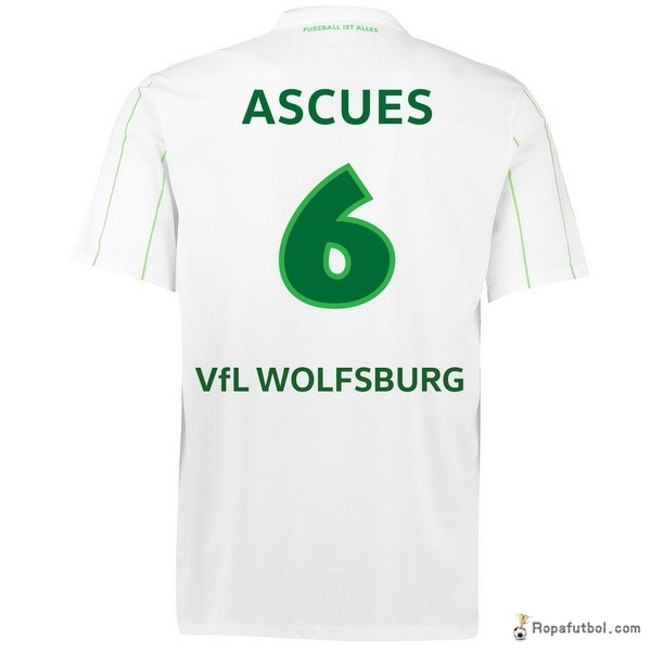 Camiseta VfL Wolfsburgo Replica Segunda Ropa Ascues 2016/17 Blanco